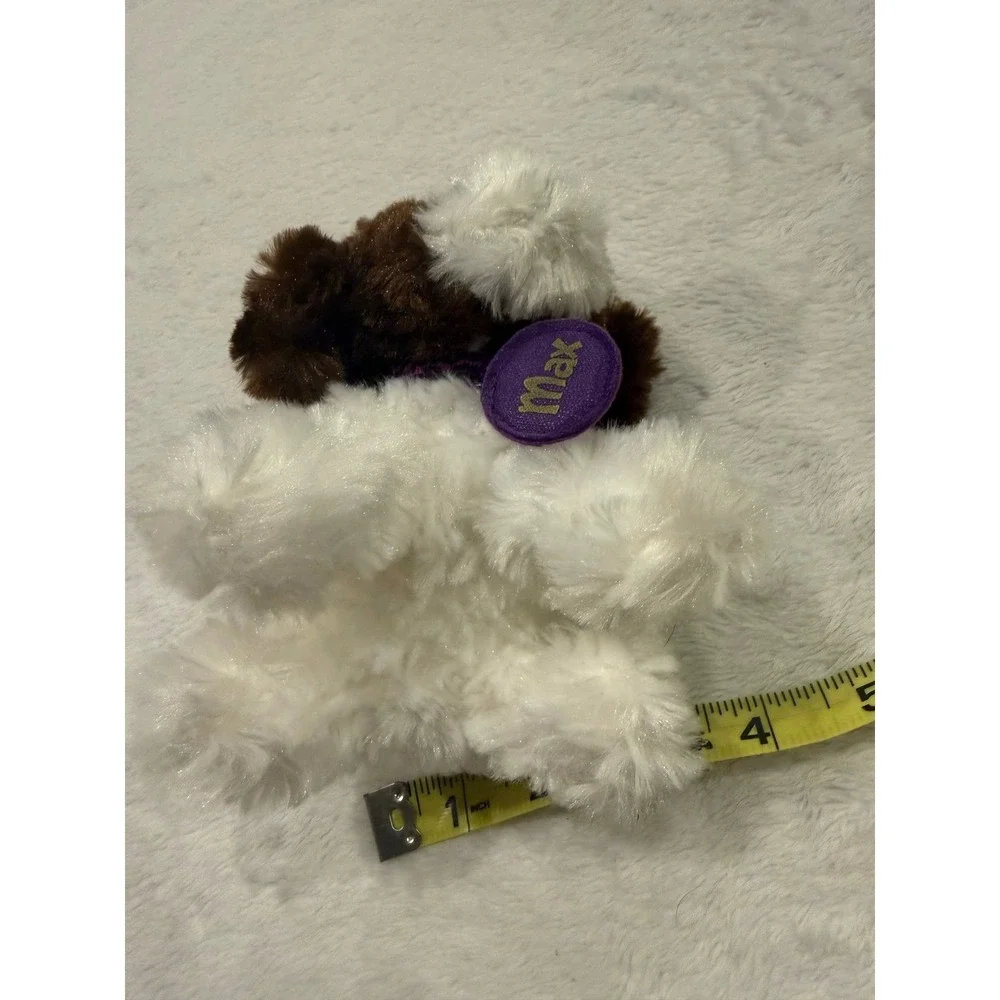 Gund Max Puppy Dog Plush Brown White Lovey Security 4048437 Purple Tag‎ HTF 5in